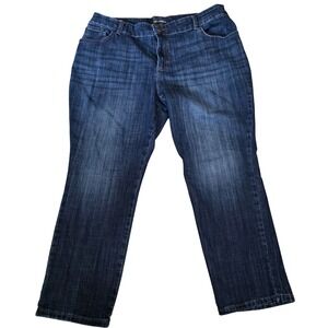 Lee Relaxed Fit‎ Womens 18W Petite Straight Leg Dark Wash Denim Pants